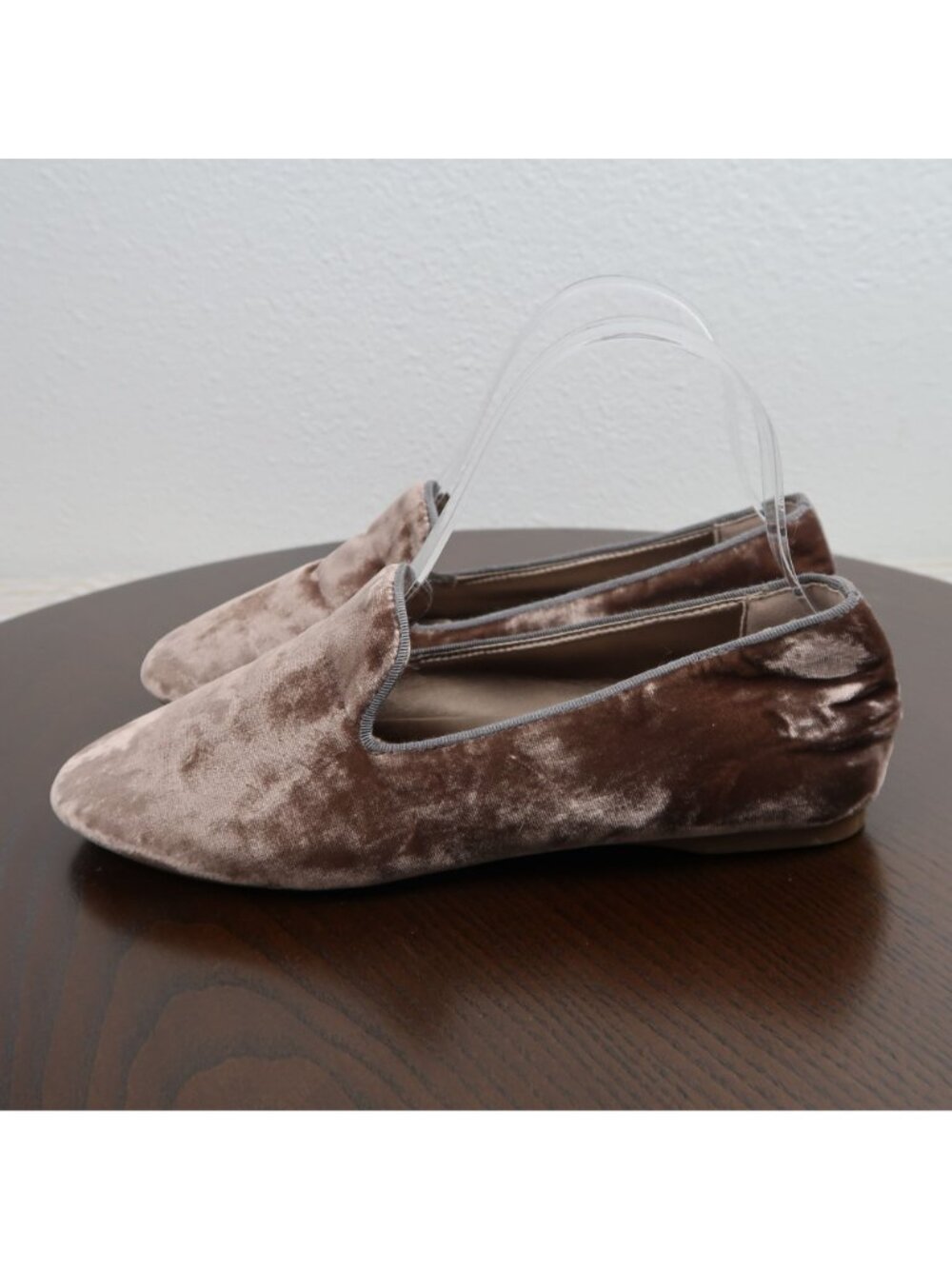 Birdies 7 Starling Brown Taupe Velvet Slip-On Loafers Cushioned Insole Flats - Picture 5 of 9
